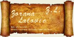 Zorana Lalović vizit kartica